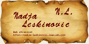 Nadja Leškinović vizit kartica